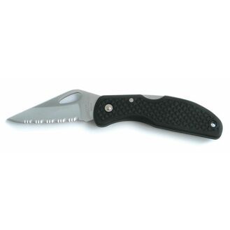 Meridian Zero Black Serrated Pocket Knife with Hook