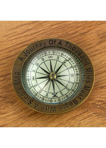Journey of a Thousand Miles Compass Paperweight