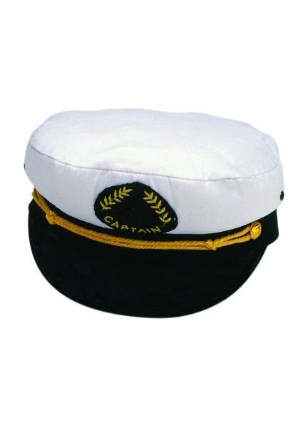 Nauticalia White & Black Captain's Cap