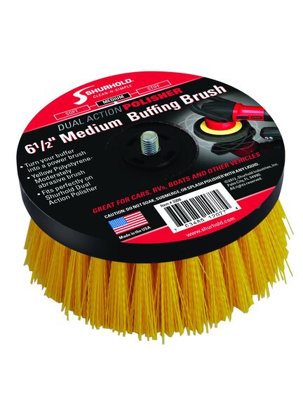 Shurhold Medium Buffing Brush - 6.5&#34; Yellow Polystyrene