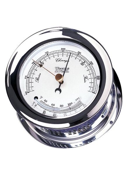 Weems & Plath Chrome Plated Atlantis Barometer/Clock