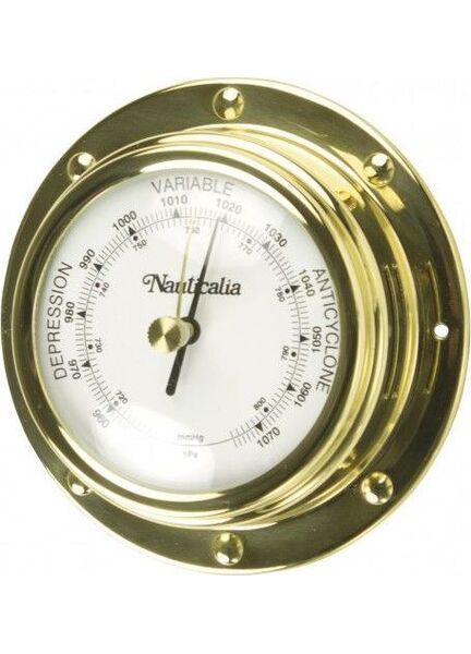 Nauticalia Classic Brass Barometer (Rivet-Style) - 10cm