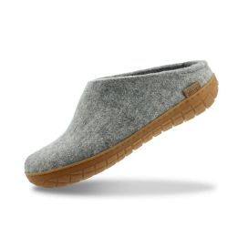 Glerups 100% Pure, Natural Wool &amp; Rubber Honey/Grey, Slip On Slipper