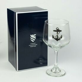 Nauticalia Gin Glass with Pewter Anchor Badge
