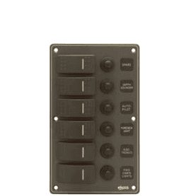 6P Aluminium IP66 Switch Panel with Backlight (Dark Grey)