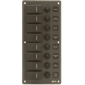 8P Aluminium IP66 Switch Panel with Backlight (Dark Grey)