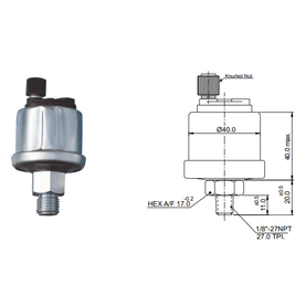 Veethree Oil Pressure Senders-0-80 PSI-Single Station