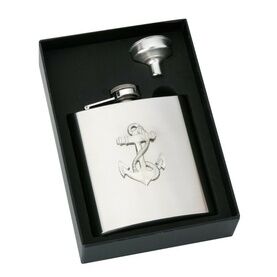 Stainless Steel Pocket Flask with Pewter Symbol