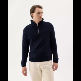 Holebrook Bosse Navy T-Neck Windproof 1/4 Zip Jumper