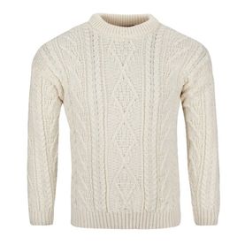 Classic Aran Jumper - 100% Wool