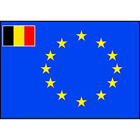 Talamex European Flag With Small Belgian Flag (20cm x 30cm)