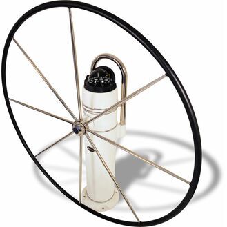 Lewmar 48&#34; Commodore Wheel, 8 Spoke Flat with Hide Cover