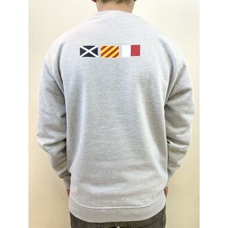Mylor Chandlery Round Neck Sweater - Back Flags