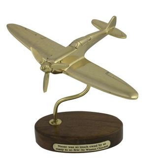 Nauticalia Brass Spitfire on Wooden Stand