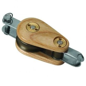 Barton Classic Wooden Block - Single Fixed Eye Becket 45mm