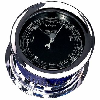 Weems &amp; Plath Chrome Atlantis Barometer (Black Dial)
