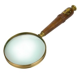 Wood &amp; Brass Magnifying Glass