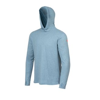 Florence Marine X Sun Pro Adapt  Heather Steel Blue Long Sleeve Hooded UPF Shirt