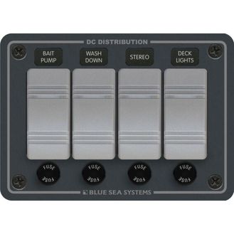 Blue Sea Systems Contura Water Resistant DC Panel (12V 4 Position)