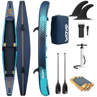 WAVE Venturer Inflatable Canoe with Bench Seats 1-2 Person
