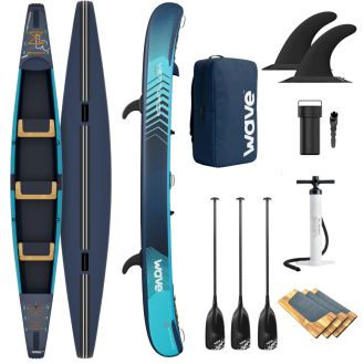 WAVE Venturer Inflatable Canoe with Bench Seats 2-3 Person
