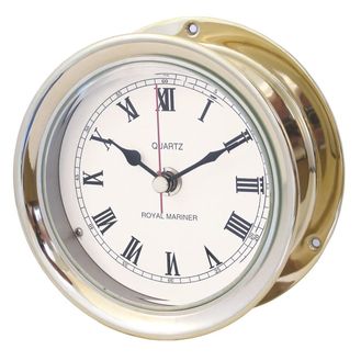 Meridian Zero Brass Capstan Maritime Clock - 4"
