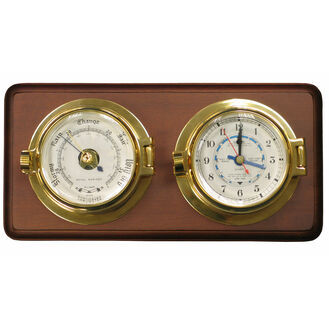 Meridian Zero Brass Channel Tide Clock & Barometer on Board