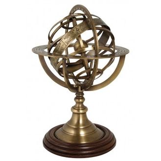 Nauticalia Antique Brass Armillary Sphere - 30cm