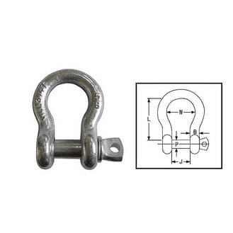 Galvanised Tested Bow Shackle (3.25 tons 18mm)