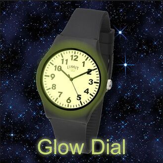 Limit Men's Glow-Dial Watch With Silicone Strap - Black