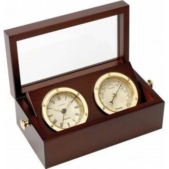 Nauticalia Brass Clock & Barometer Set