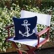 Nauticalia Anchor Print Maritime Cushion - Navy additional 3