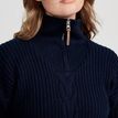 Holebrook Valborg Women's Organic Cotton Navy T-Neck Windproof Jumper additional 4