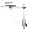 Lagun Table Leg System, Tiltable Table, 500mm Leg &amp; Mounting Plate - Natural Anodised additional 4