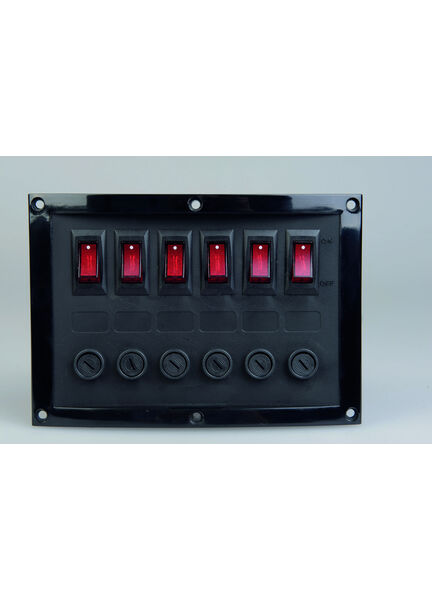 Talamex Switch Panel 6-Fuses Black