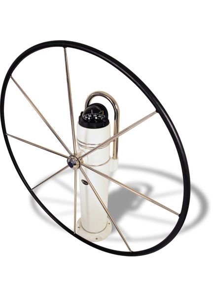 Lewmar 48" Commodore Wheel, 8 Spoke Flat with Hide Cover
