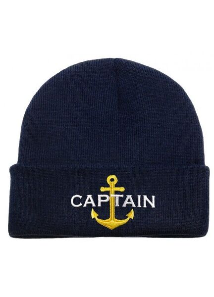 Nauticalia 'Captain & Anchor' Knitted Beanie - Navy