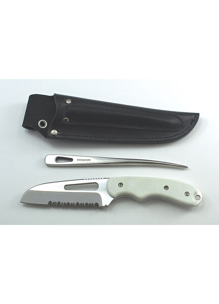 Myerchin Pro White Handle Offshore System Rigging Knife