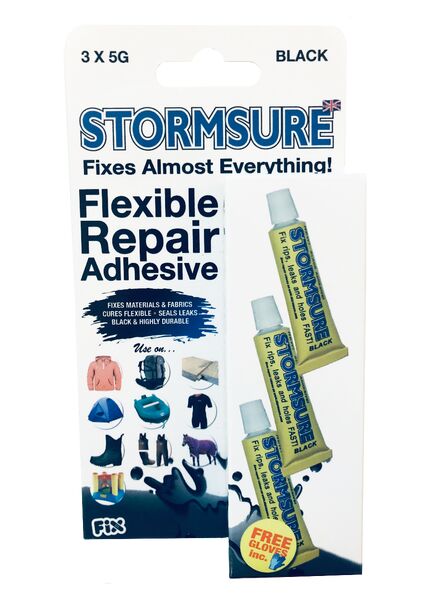 Stormsure Flexible Repair Adhesive - 3 x 5g (Black)