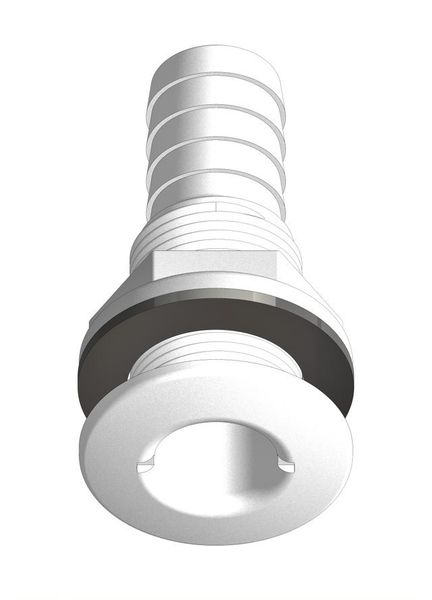 TruDesign Skin Fitting Tail 16mm ½” BSP  White