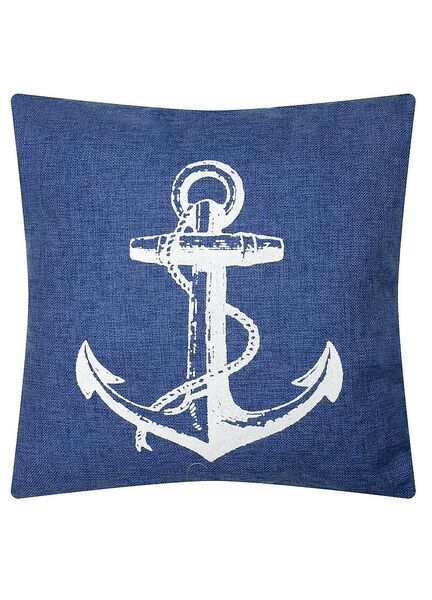Nauticalia Anchor Print Denim-Style Maritime Cushion