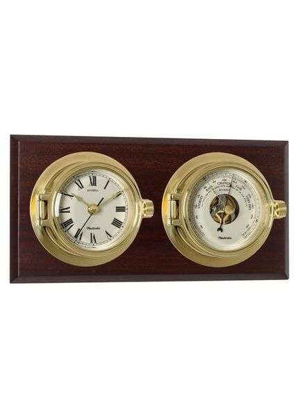 Riviera Brass Clock and Barometer Set