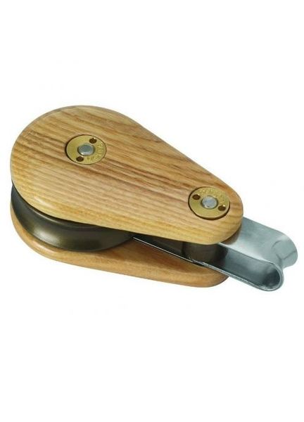 Barton Classic Wooden Block - Single Fixed Eye 45mm