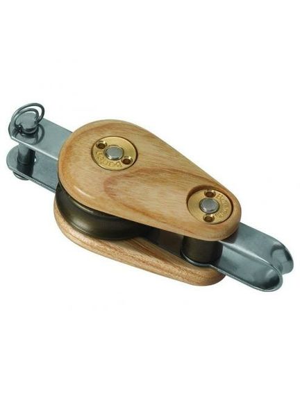 Barton Classic Wooden Block - Single Fixed Eye Becket 45mm