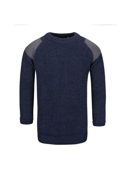 Tweed Patch Crew Neck Sweater