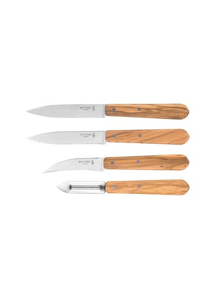 Opinel Olive Wood 4pc Kitchen Knife Set