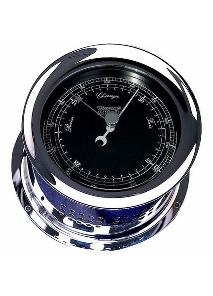 Weems &amp; Plath Chrome Atlantis Barometer (Black Dial)