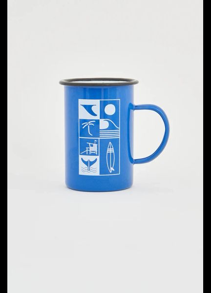 Batela Large Blue Metal Surfer Mug