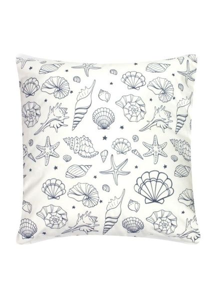 White Seashells Cushion Cover