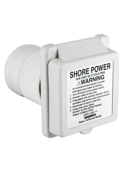White Marinco Inlet 32A 220V Square